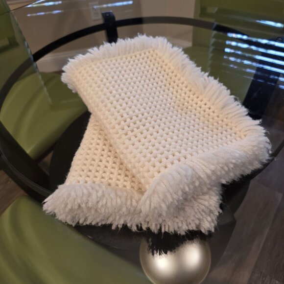 White Woven Cotton Placemats With Fringe Set Of 2 VTG Funky Retro Decor 13x18" - Picture 8 of 9